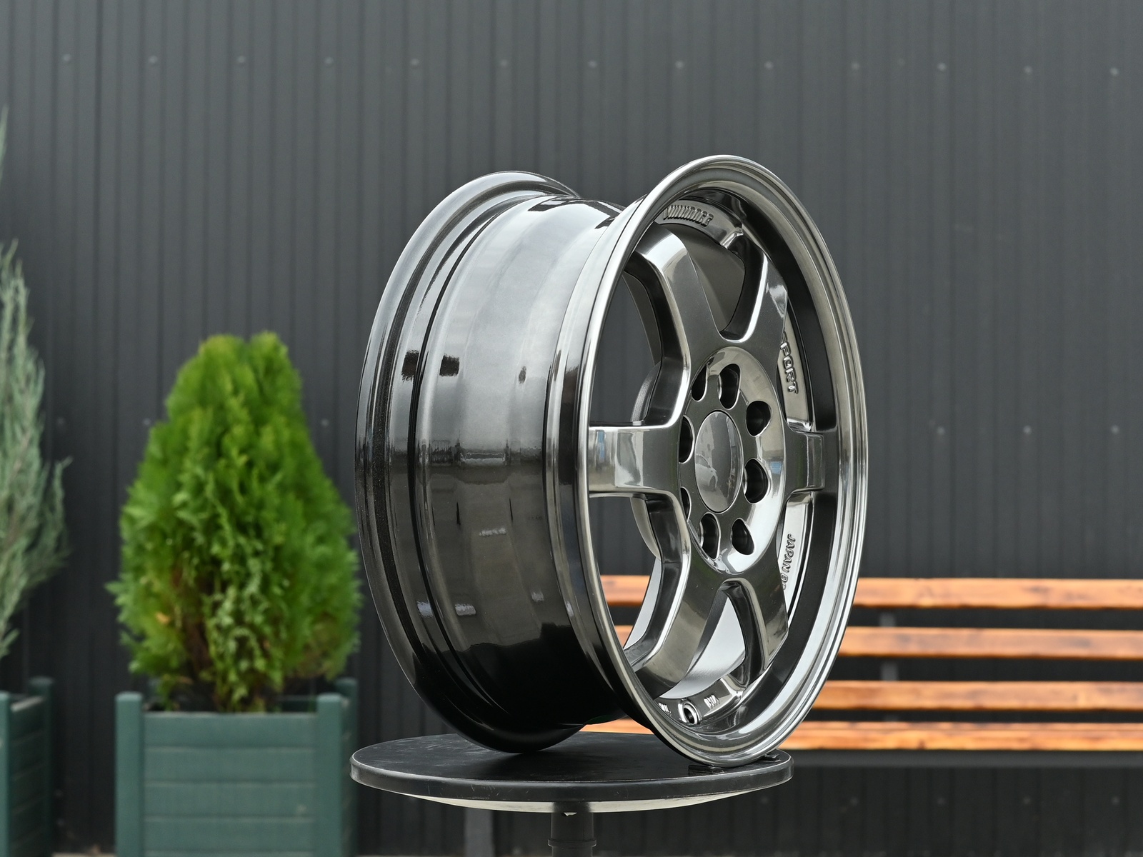 R14 Volk Racing TE37SL Стиль 5.5J ET35 4*100/114.3 Тёмный хром