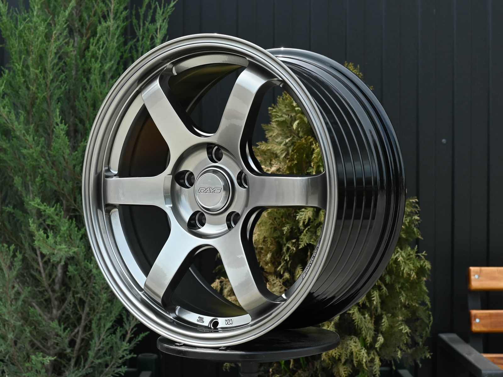 R17 Volk Racing TE37SL Стиль 8.0J ET38 5*112 Темный хром