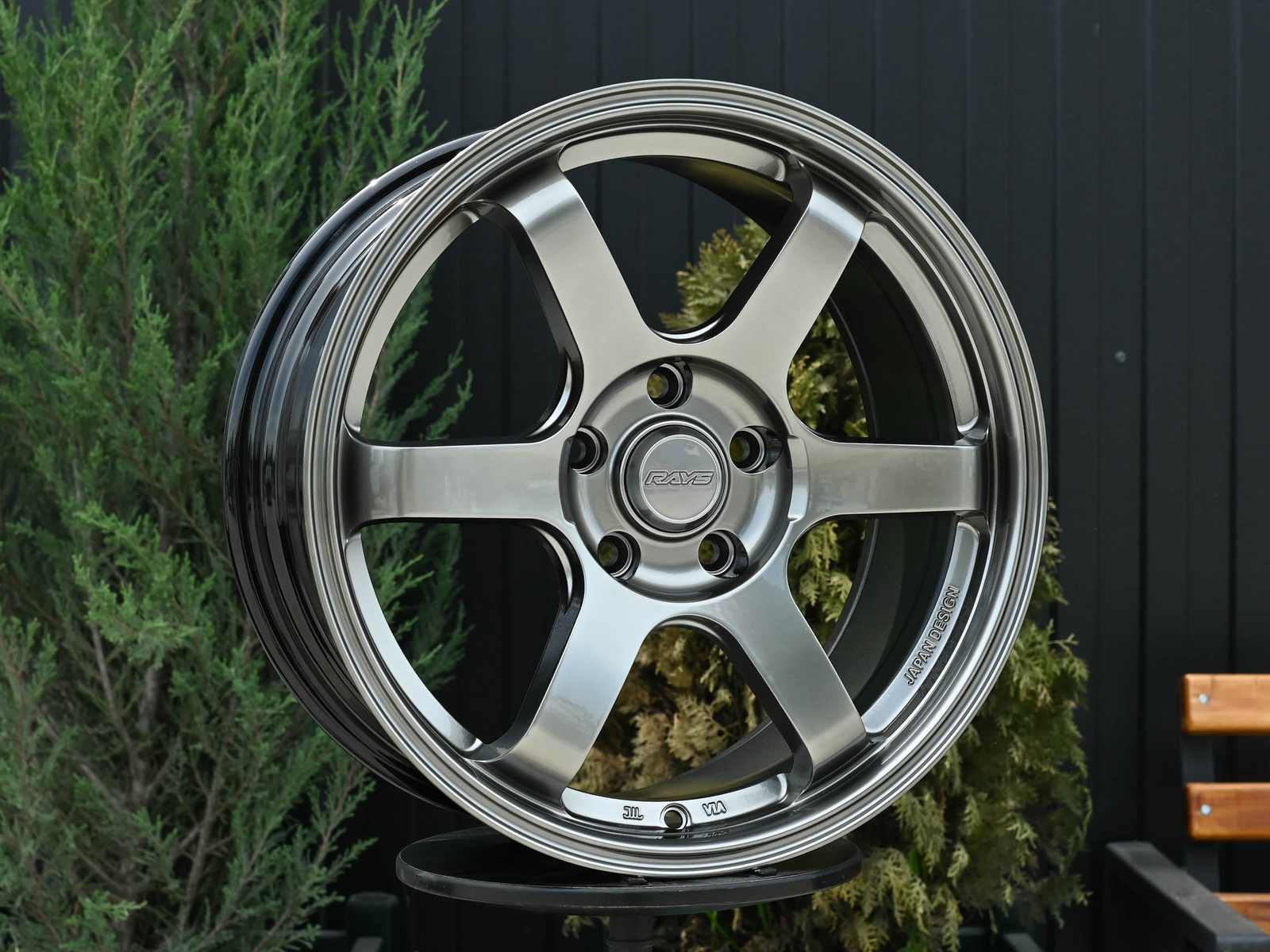 R17 Volk Racing TE37SL Стиль 8.0J ET38 5*112 Темный хром