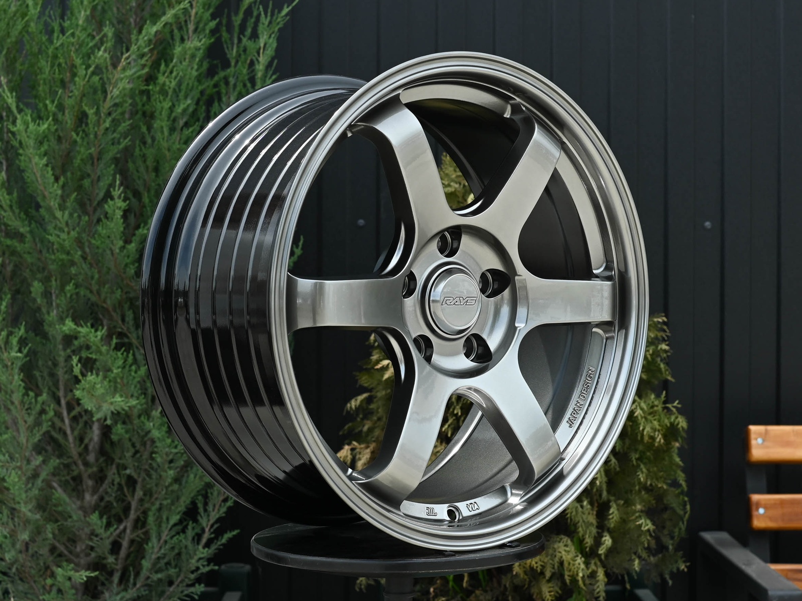 R17 Volk Racing TE37SL Стиль 8.0J ET38 5*112 Темный хром