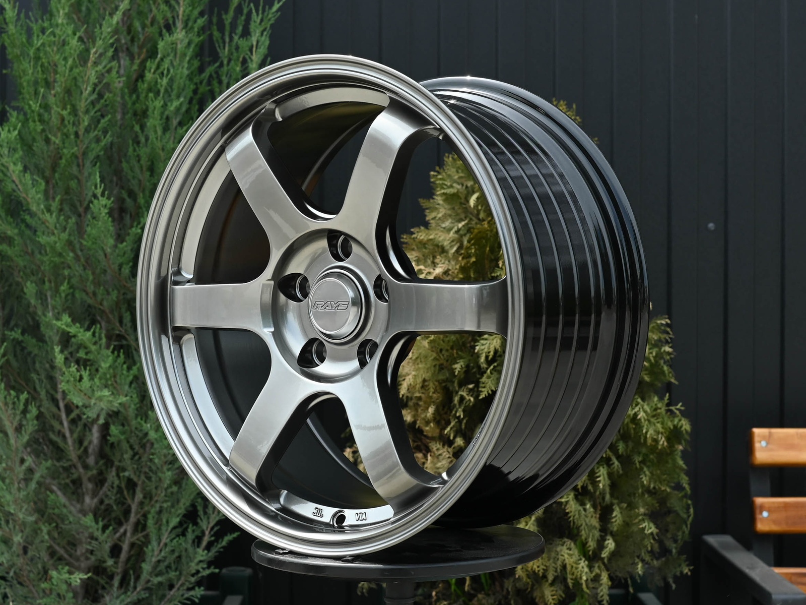 R17 Volk Racing TE37SL Стиль 8.0J ET38 5*114.3 Темный хром